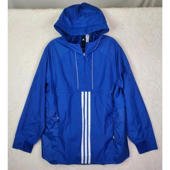 Adidas ID Men Originals 1/2 Zip Anorak CV3269 Royal Blue Pullover Jacket Medium - Picture 1 of 13